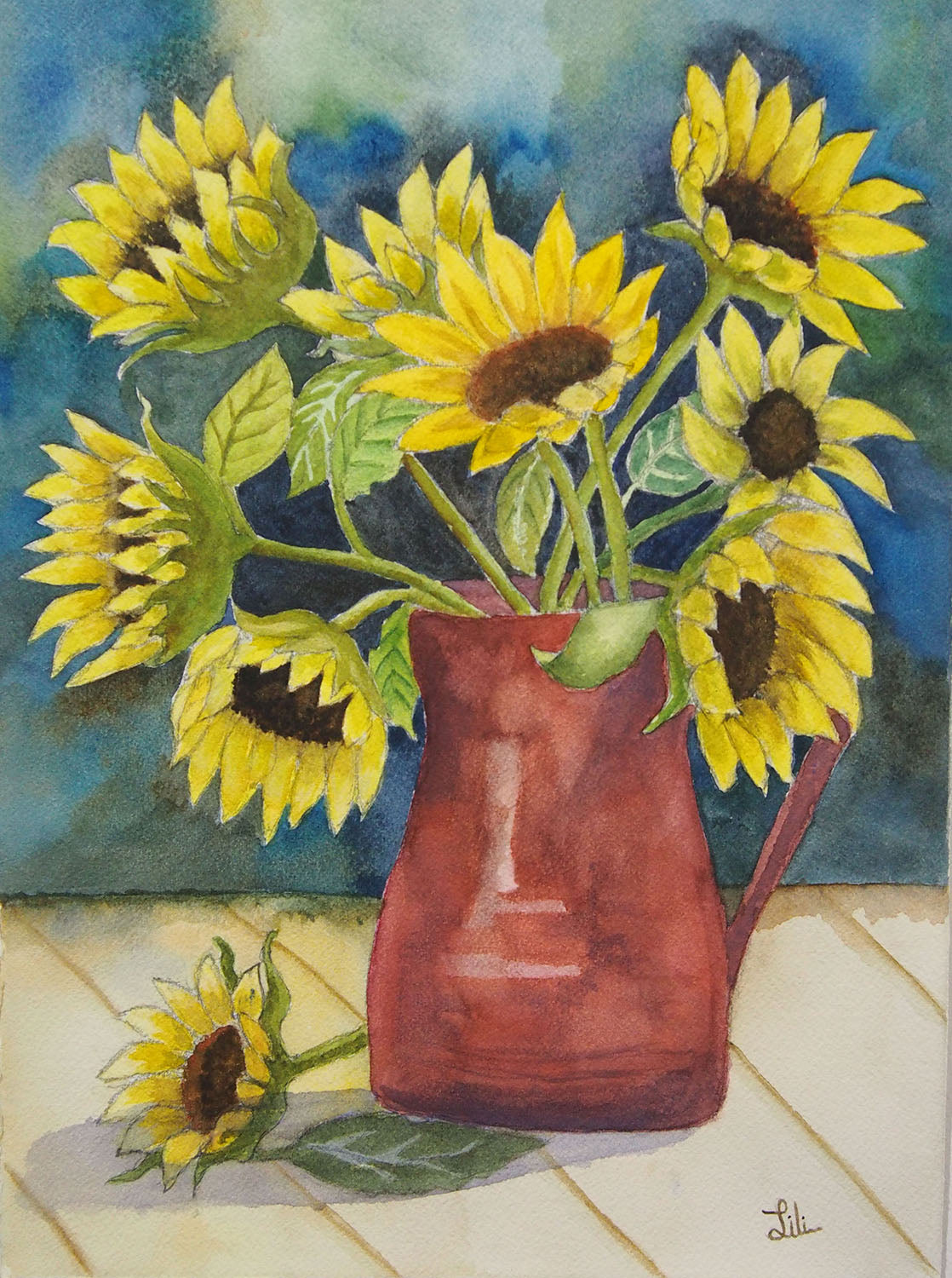 A Pot of Sunflower